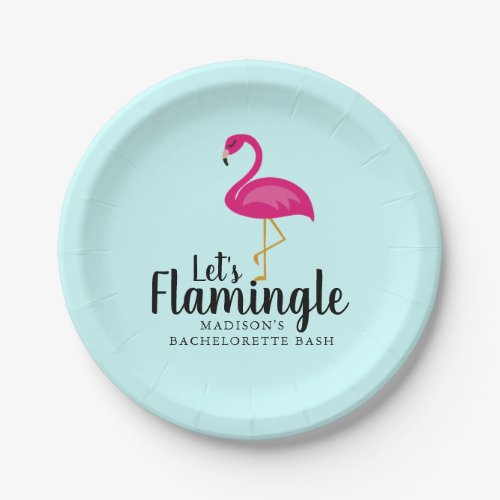 Lets Flamingle Flamingo Bachelorette Party Paper Plates