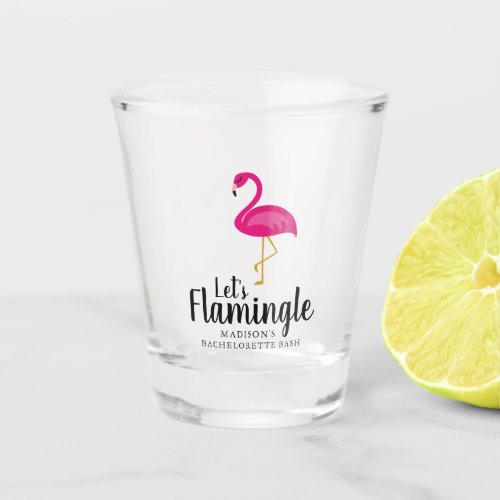 Lets Flamingle Flamingo Bachelorette Party Shot Glass