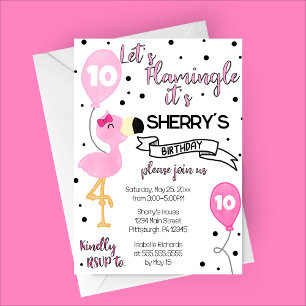Let's Flamingle Flamingo Birthday Party Invitation