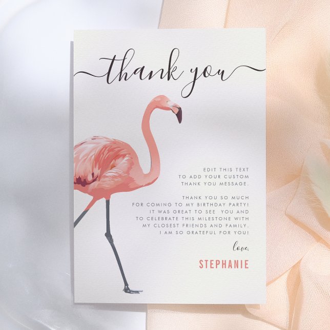 Let's Flamingle | Flamingo Birthday Thank You Card (Creator Uploaded)