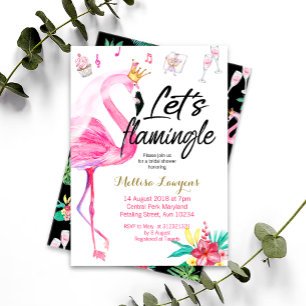 Let's Flamingle Flamingo Bridal Shower Invitation