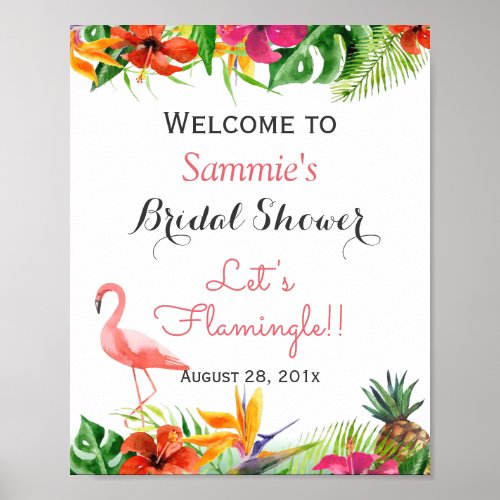 Lets Flamingle Flamingo Bridal Shower Sign