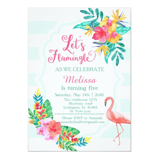 let s flamingle flamingo invitation zazzle com