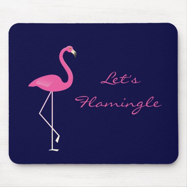 Let's Flamingle Flamingo Mousepad (Front)