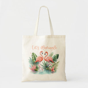 "Let's Flamingle" Flamingos Tote Bag