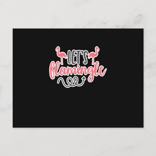 Lets Flamingle Funny Flamingo T Shirt Postcard