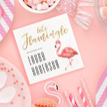 Let's Flamingle in Gold Glitter | Bridal Shower Napkins<br><div class="desc">Give your shower a tropical theme with this beautiful watercolor pink flamingo with gold glitter "Let's Flamingle" bridal shower napkins.</div>
