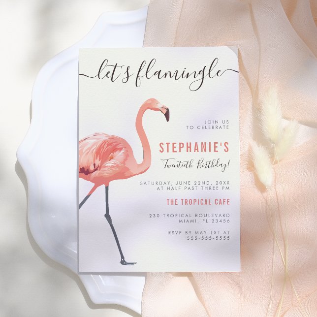 Let's Flamingle | Modern Flamingo Birthday Party Invitation (Creator Uploaded)