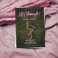 Let's Flamingle Neon Flamingo Boxwood Birthday