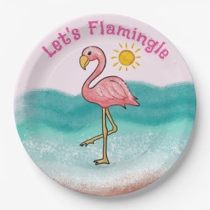 Let's Flamingle Paper Plates