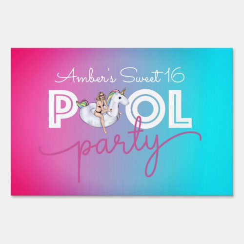 Lets Flamingle Party Float Ombre Pink  Balloon Sign