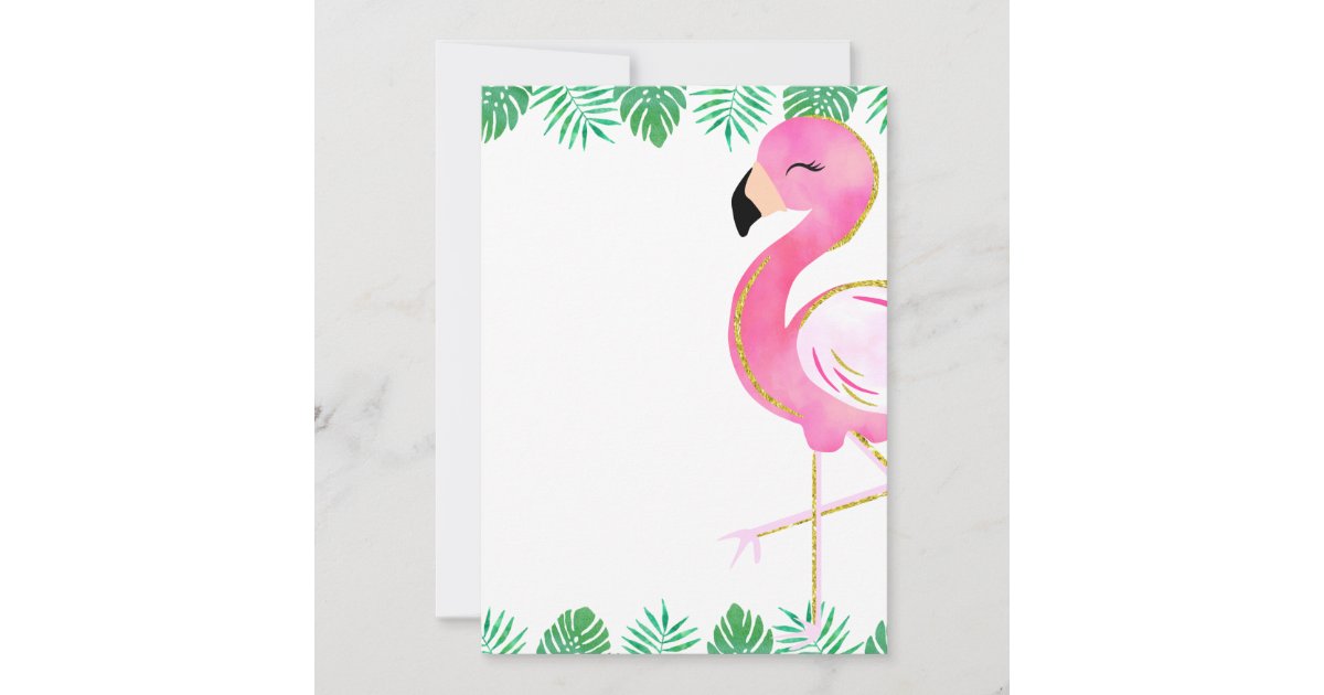 Let's Flamingle Party Invitation, Flamingo Glitter Invitation | Zazzle