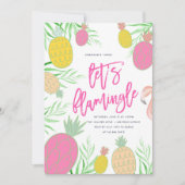 Let's Flamingle Pineapple Birthday Party Invitation (Front)
