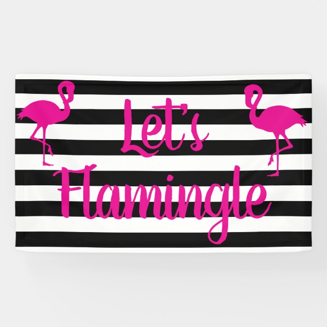 Let's Flamingle Pink Flamingo Banner (Horizontal)