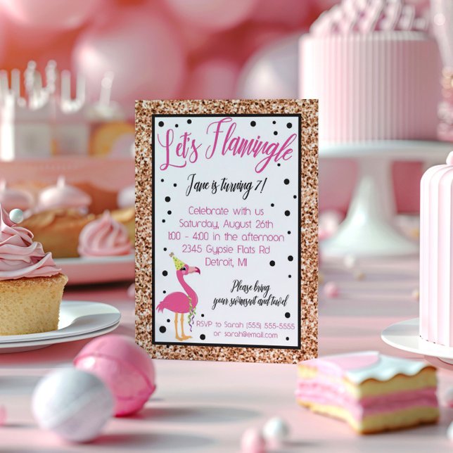 Let's Flamingle! Pink Flamingo Birthday Party Invitation (Creator Uploaded)