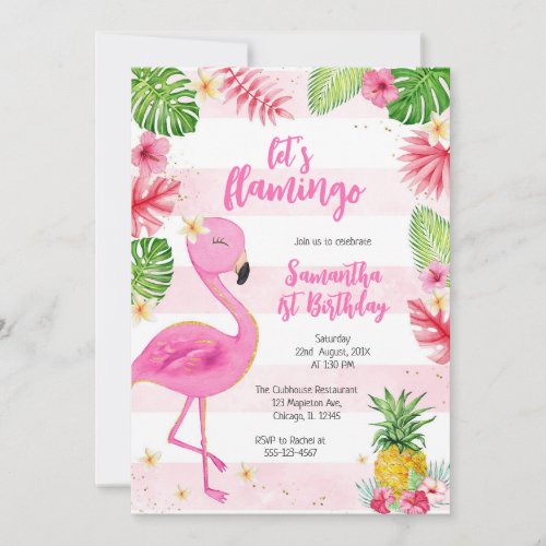 Let's Flamingle Pink Girl Tropical Birthday