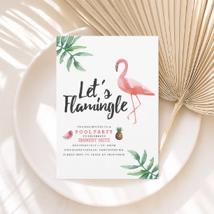Let's Flamingle Pool Party Invitation