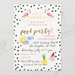 Let's Flamingle! Pool Party Invitation