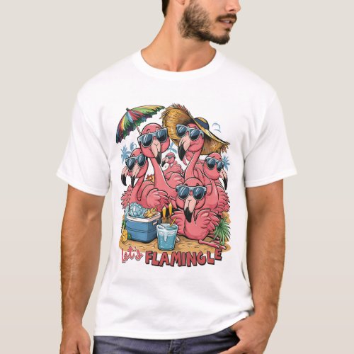 Lets Flamingle Summer Vibes T_Shirt