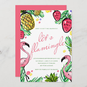 Let's Flamingle Tropical Bachelorette Party Invite