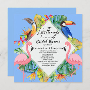 Let's Flamingle Tropical Bridal Shower Invitation