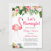 Let's Flamingle Tropical Floral Baby Shower Invitation (Front)