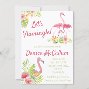 Let's Flamingle! Tropical themed Bridal Shower Invitation