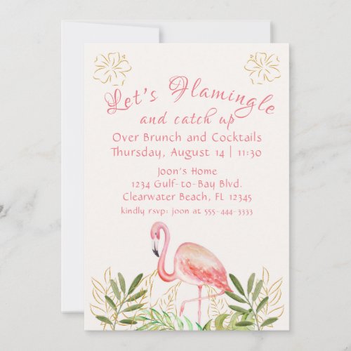 Lets Flamingle Womens Get together Invitation
