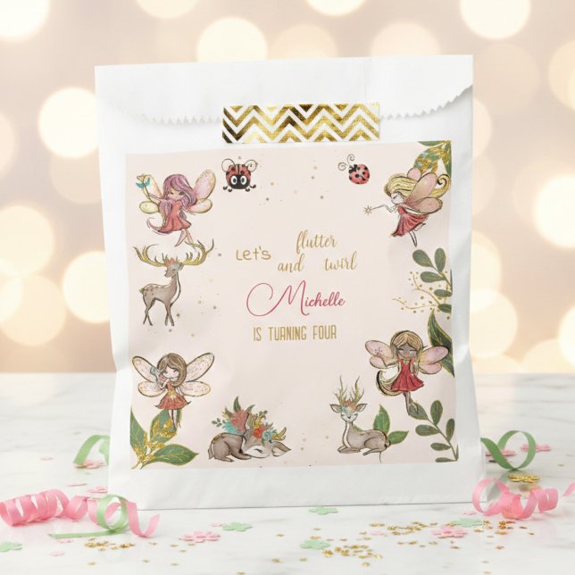 Let's flutter and twirl, fairy garden birthday favor bag (Creator Uploaded)