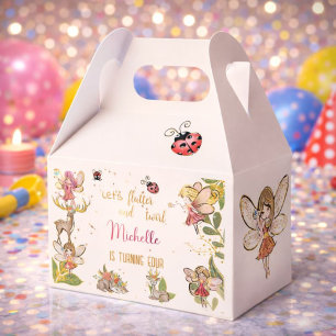 Let's flutter and twirl, fairy garden birthday favor boxes