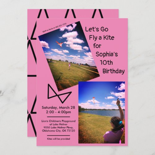 Lets Fly a Kite Birthday Party Invitation