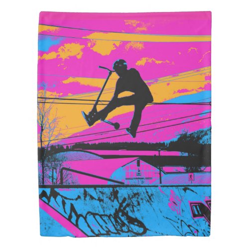 Lets Fly  High Flying Scooter Duvet Cover