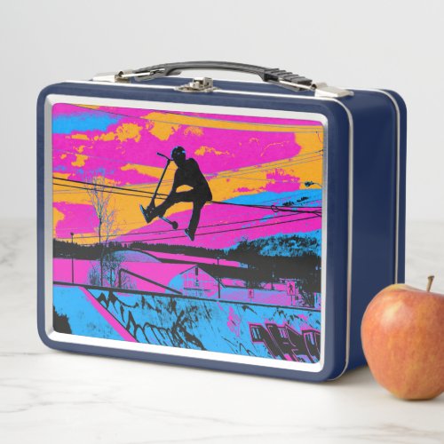 Lets Fly High Flying Scooter Metal Lunch Box