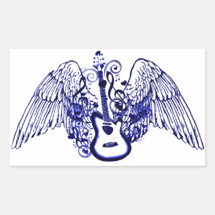 Let's Fly,Rock N Roll_ Rectangular Sticker