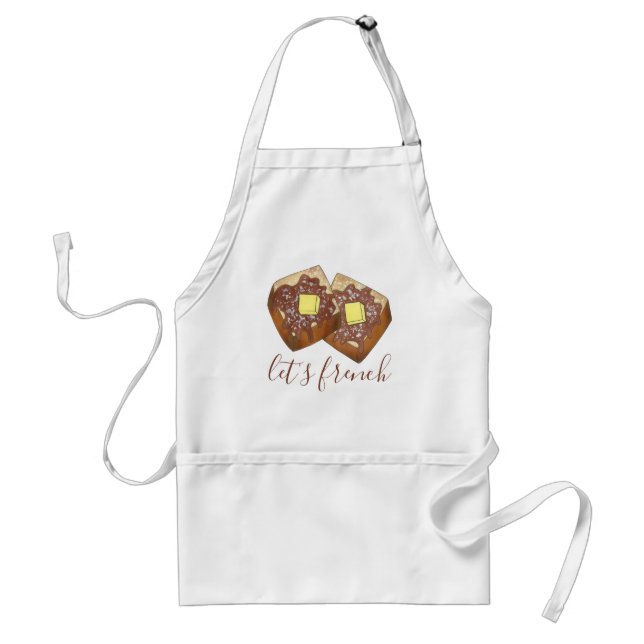 Let's French Toast Butter and Syrup Breakfast Food Adult Apron (Front)