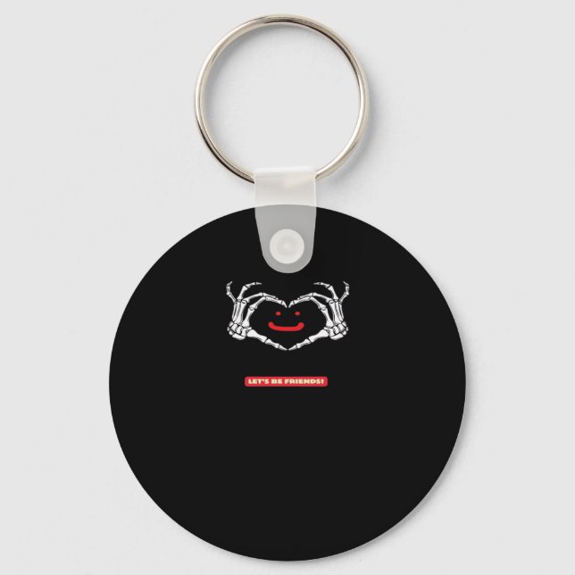 Let's Friends! Classic Skeleton Hands Heart Keychain (Front)