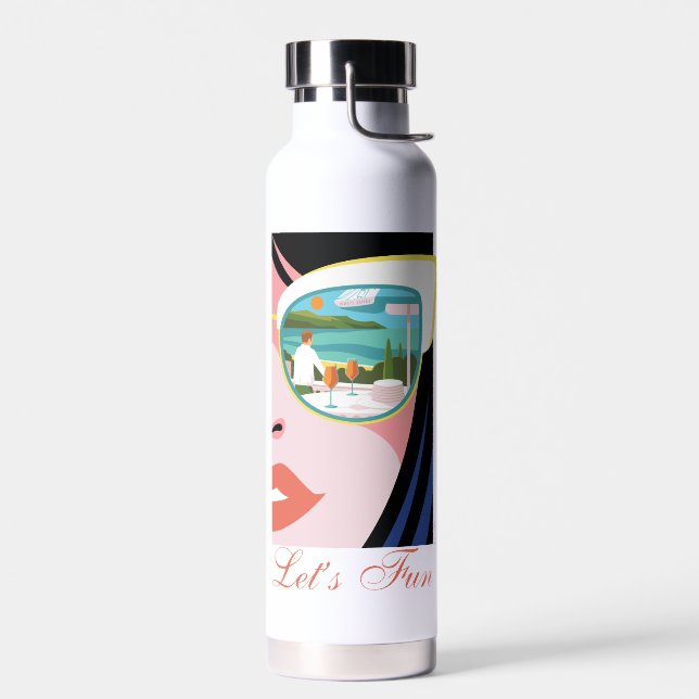 Let's Fun - The White Lotus Water Bottle (Left)