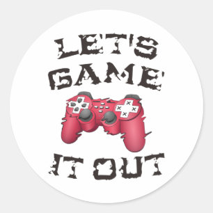 Let's game it out classic round sticker