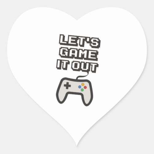 Lets game it out heart sticker