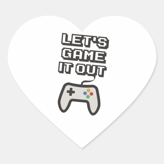 Let's game it out heart sticker (Front)