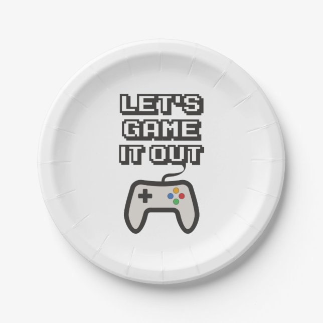 Let's game it out paper plates (Front)