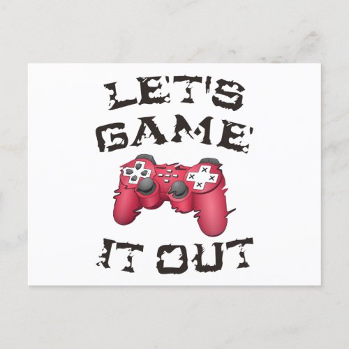 Lets game it out postcard