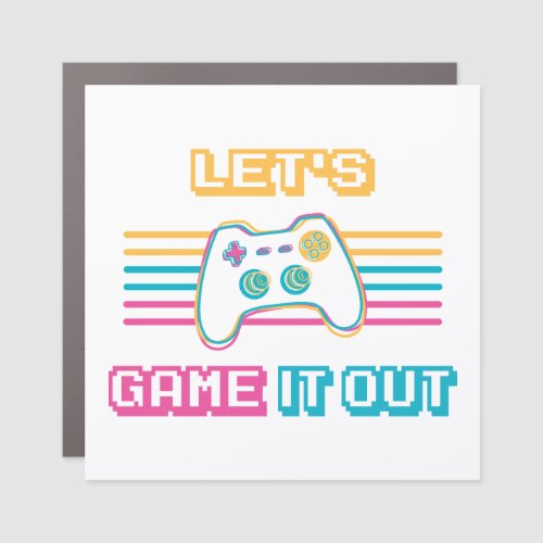 Lets game it out _ Retro style Car Magnet
