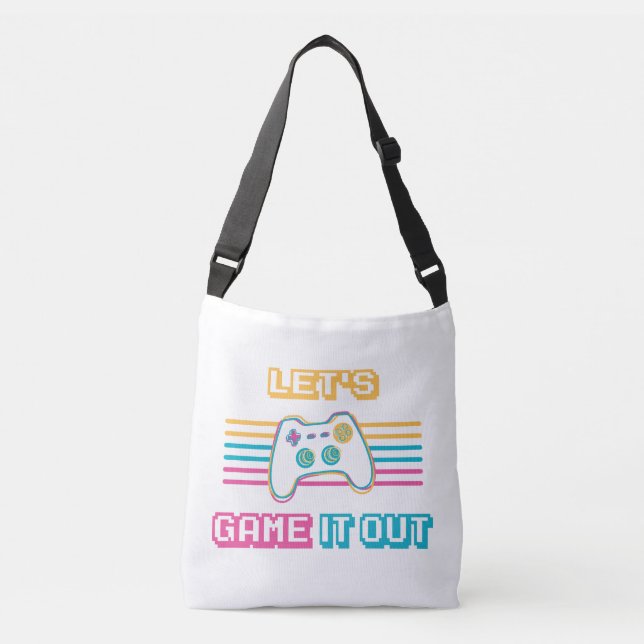 Let's game it out - Retro style Crossbody Bag (Front)