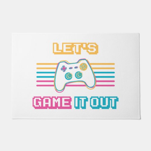 Lets game it out _ Retro style Doormat