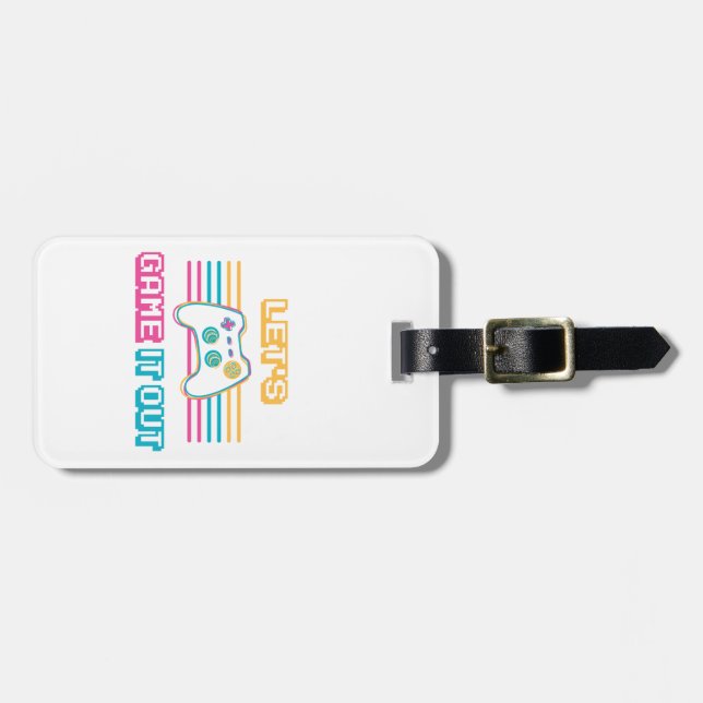 Let's game it out - Retro style Luggage Tag (Front Horizontal)
