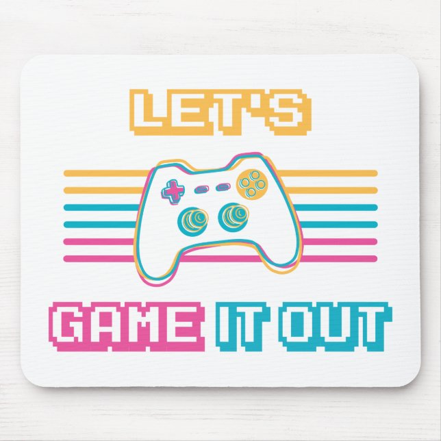 Let's game it out - Retro style Mouse Pad (Front)