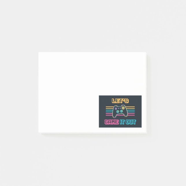 Let's game it out - Retro style Post-it Notes (Front)
