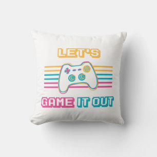 Let's game it out - Retro style Throw Pillow