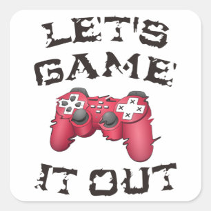 Let's game it out square sticker
